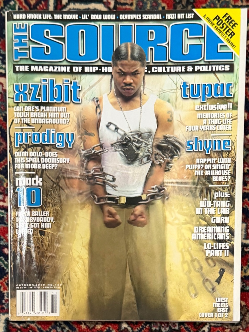 THE SOURCE MAGAZINE. XZIBIT-PRODIGY -MAC 10. TUPAC EXCLUSIVE.OCTOBER 2000